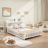 Bellemave® Full Size Floor Bed with Bookcases and Blackboards - Bellemave
